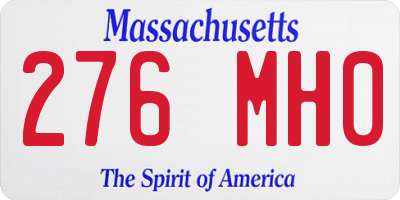 MA license plate 276MH0