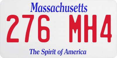 MA license plate 276MH4