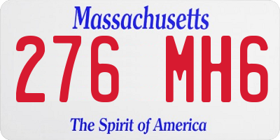 MA license plate 276MH6