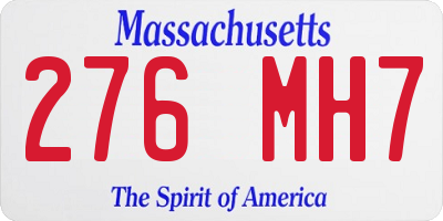 MA license plate 276MH7