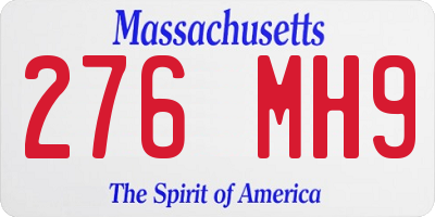 MA license plate 276MH9