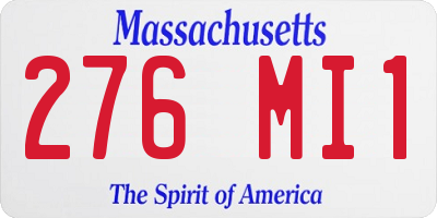 MA license plate 276MI1
