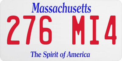 MA license plate 276MI4