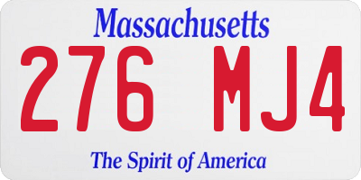 MA license plate 276MJ4