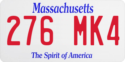 MA license plate 276MK4