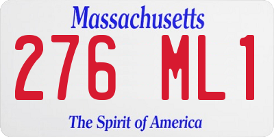 MA license plate 276ML1