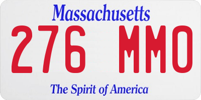 MA license plate 276MM0