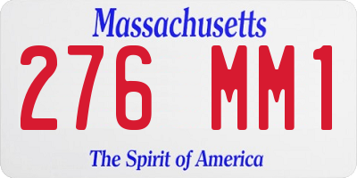 MA license plate 276MM1