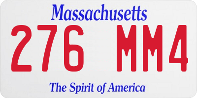 MA license plate 276MM4