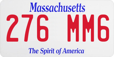 MA license plate 276MM6