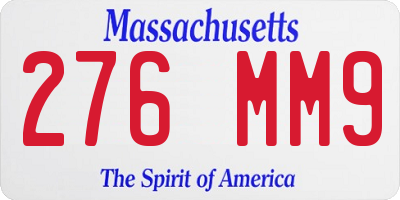 MA license plate 276MM9