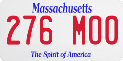 MA license plate 276MO0