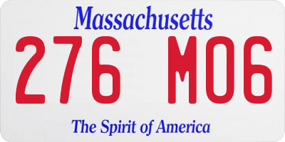 MA license plate 276MO6
