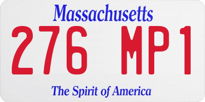 MA license plate 276MP1