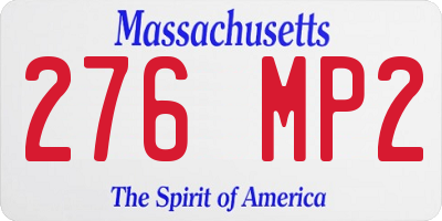 MA license plate 276MP2