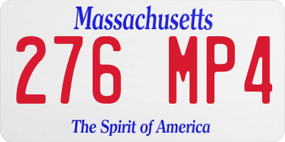 MA license plate 276MP4