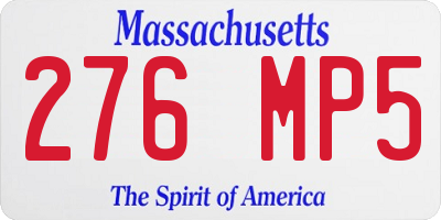 MA license plate 276MP5