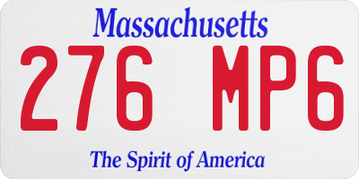 MA license plate 276MP6
