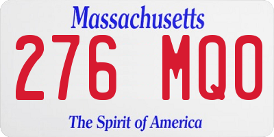 MA license plate 276MQ0