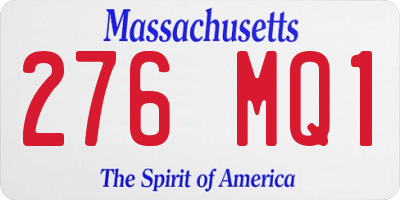 MA license plate 276MQ1