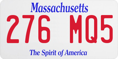 MA license plate 276MQ5