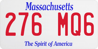 MA license plate 276MQ6