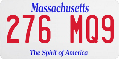 MA license plate 276MQ9