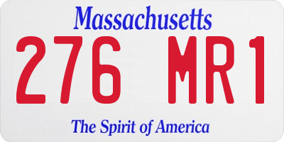 MA license plate 276MR1