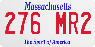 MA license plate 276MR2
