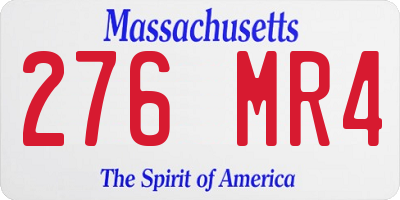 MA license plate 276MR4