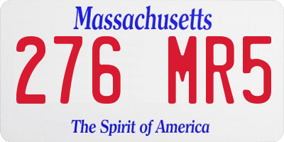 MA license plate 276MR5