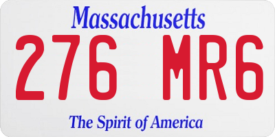 MA license plate 276MR6