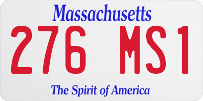 MA license plate 276MS1