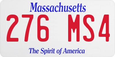 MA license plate 276MS4