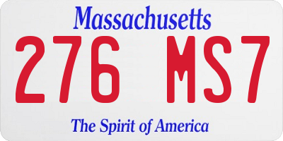 MA license plate 276MS7