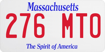 MA license plate 276MT0