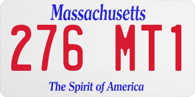 MA license plate 276MT1