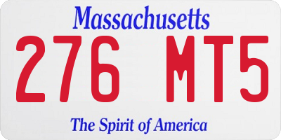 MA license plate 276MT5