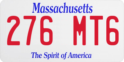 MA license plate 276MT6