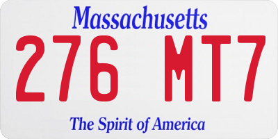 MA license plate 276MT7