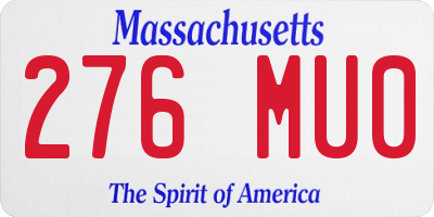 MA license plate 276MU0