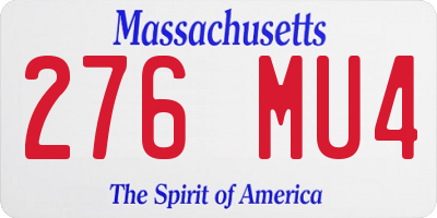 MA license plate 276MU4