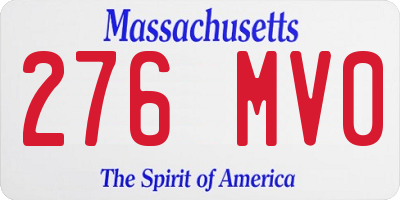 MA license plate 276MV0
