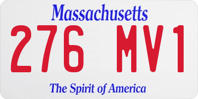 MA license plate 276MV1