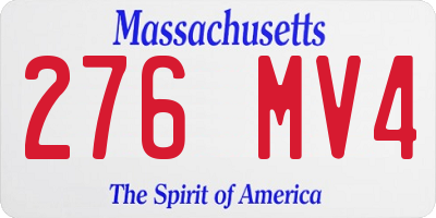 MA license plate 276MV4