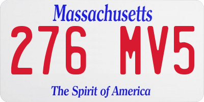 MA license plate 276MV5