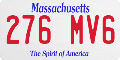 MA license plate 276MV6