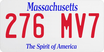 MA license plate 276MV7