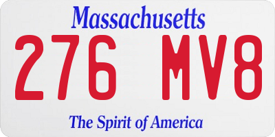 MA license plate 276MV8