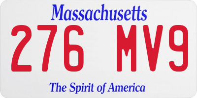 MA license plate 276MV9